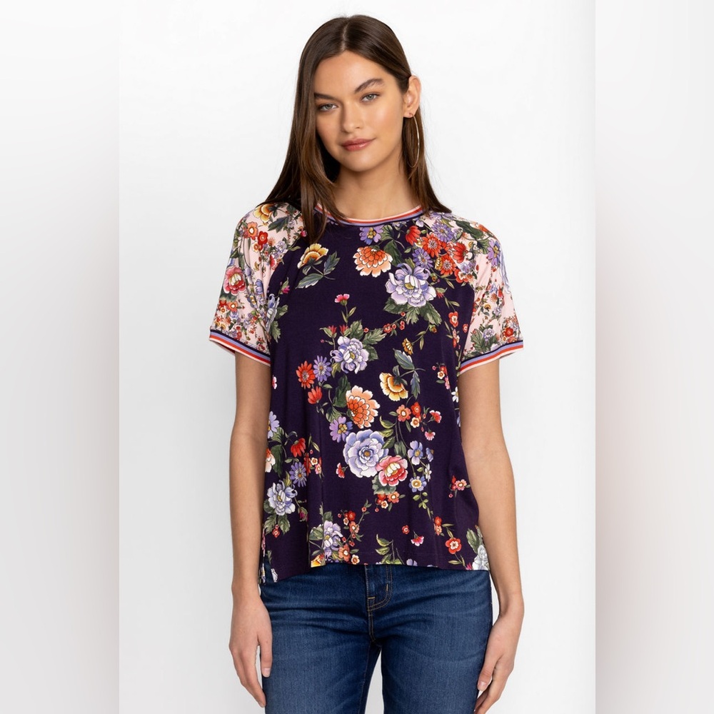 Johnny Was The Janie Favorite Raglan Tee- Elsa Size S